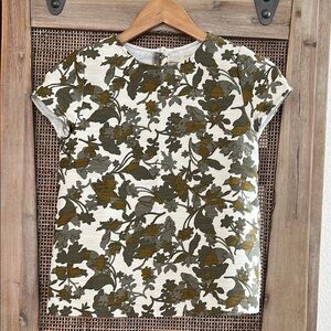 📫BUY 2 for $20 📫 NWOT ZARA Girls Floral Kids Top in Green and White